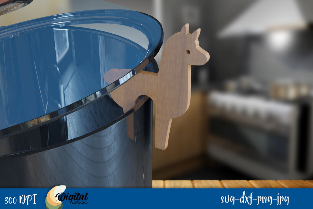 Lama SVG. Pot Prop Laser Cut Design. 3D Kitchen Laser Cut. - So Fontsy