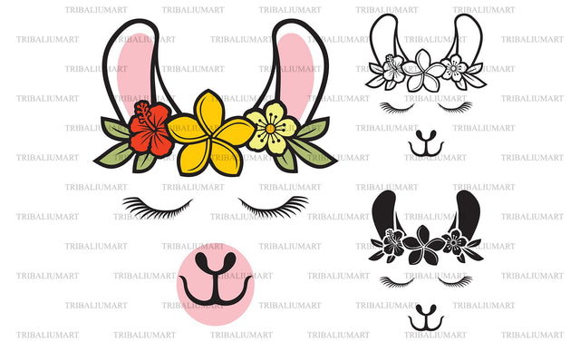 Lama with flowers SVG TribaliumArtSF 