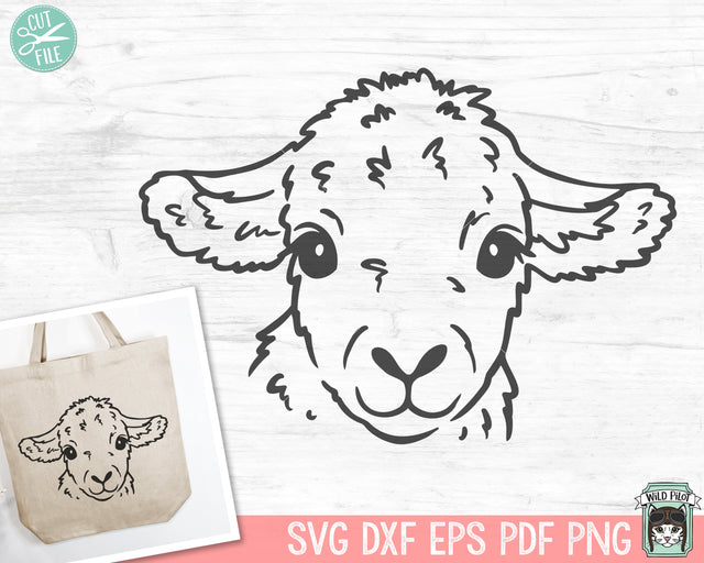 Lamb SVG, Easter SVG file, Sheep svg, Baby Lamb SVG Cut file, Lamb Face svg, Animal Face svg, Spring png, Easter Shirt, Religious svg file SVG Wild Pilot 