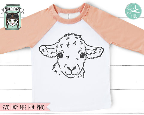 Lamb SVG, Easter SVG file, Sheep svg, Baby Lamb SVG Cut file, Lamb Face svg, Animal Face svg, Spring png, Easter Shirt, Religious svg file SVG Wild Pilot 