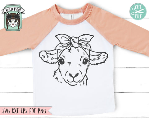 Lamb SVG, Lamb Bandana SVG, Sheep SVG Cut file, Easter Lamb svg, Animal With Bandana svg, Spring svg, Religious svg, Sheep Bandana svg file SVG Wild Pilot 