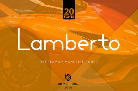 Lamberto - 20 Monoline Fonts Font Ibey Design 