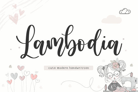 Lambodia Cute Modern Handwritten font Font Balpirick 