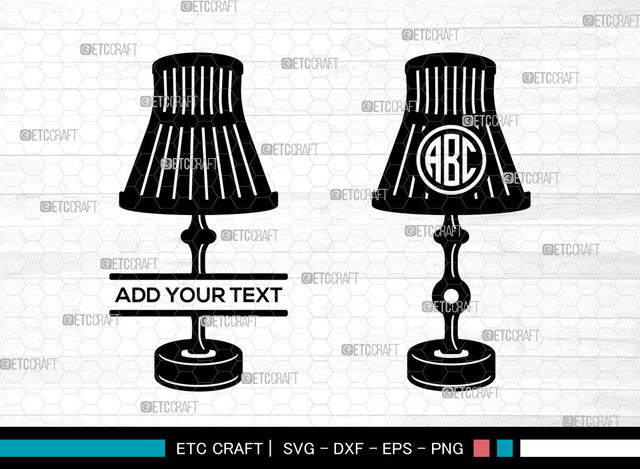 Lamp Monogram SVG, Lamp SVG, Table Lamp Svg, Desk Lamp Icon Svg, Lamp Cuttable Svg, Desk Lamp Svg, Split Monogram SVG ETC Craft 