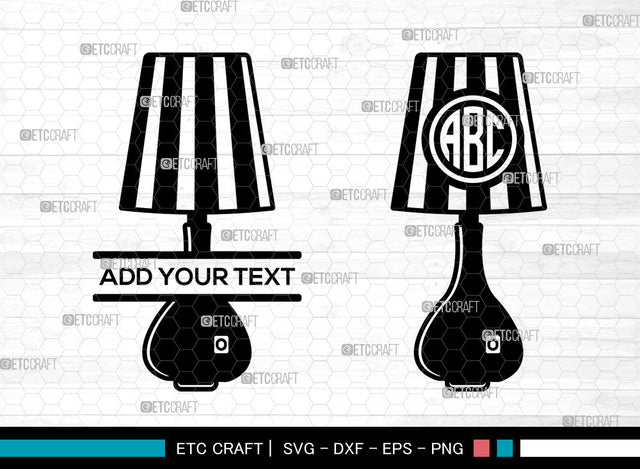 Lamp Monogram SVG, Lamp SVG, Table Lamp Svg, Desk Lamp Icon Svg, Lamp Cuttable Svg, Desk Lamp Svg, Split Monogram SVG ETC Craft 