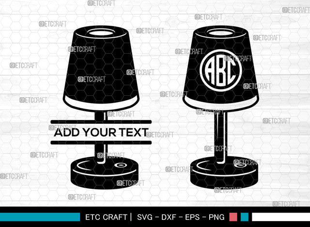 Lamp Monogram SVG, Lamp SVG, Table Lamp Svg, Desk Lamp Icon Svg, Lamp Cuttable Svg, Desk Lamp Svg, Split Monogram SVG ETC Craft 