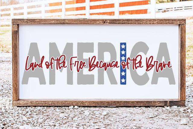 Land Of The Free Because Of The Brave - America SVG SVG So Fontsy Design Shop 