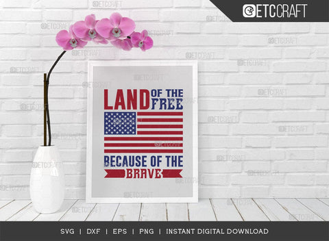 Land Of The Free Because Of The Brave SVG Cut File, Happy Confederate Memorial Day Svg, Confederate Heroes Day Svg, Confederate Memorial Quote, ETC T00632 SVG ETC Craft 