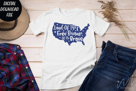 Land of the free because of the BRAVE svgt, Patriotic Shirt svg, 4th July Svg, Patriotic Svg, Independence Day Svg, America Svg SVG Isabella Machell 