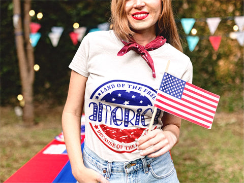 Land of the Free Svg, Because of the Brave Svg, Usa T Shirt Design, Independence Day Svg SVG TonisArtStudio 