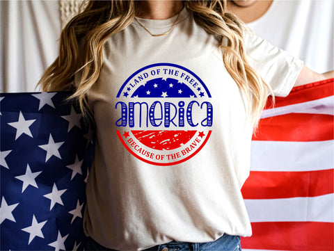 Land of the Free Svg, Because of the Brave Svg, Usa T Shirt Design, Independence Day Svg SVG TonisArtStudio 