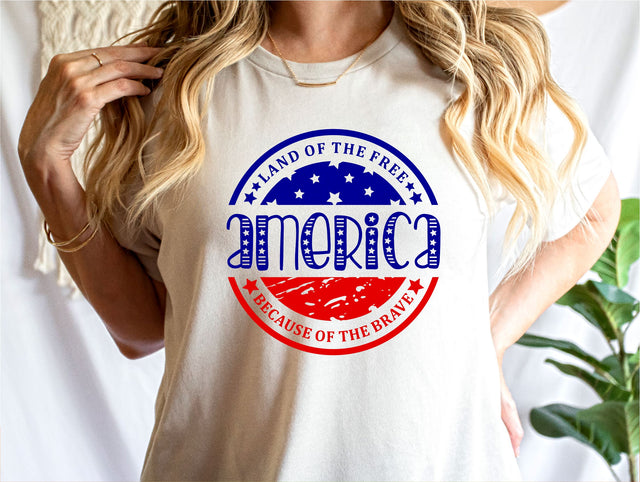 Land of the Free Svg, Because of the Brave Svg, Usa T Shirt Design, Independence Day Svg SVG TonisArtStudio 