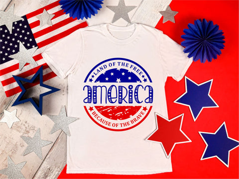 Land of the Free Svg, Because of the Brave Svg, Usa T Shirt Design, Independence Day Svg SVG TonisArtStudio 