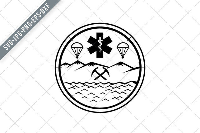 Land Sea Air Rescue Icon Sign Symbol Black and White SVG Patrimonio Designs Limited 