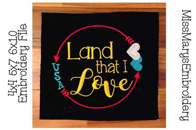 Land that I love Embroidery Embroidery/Applique MissMarysEmbroidery 