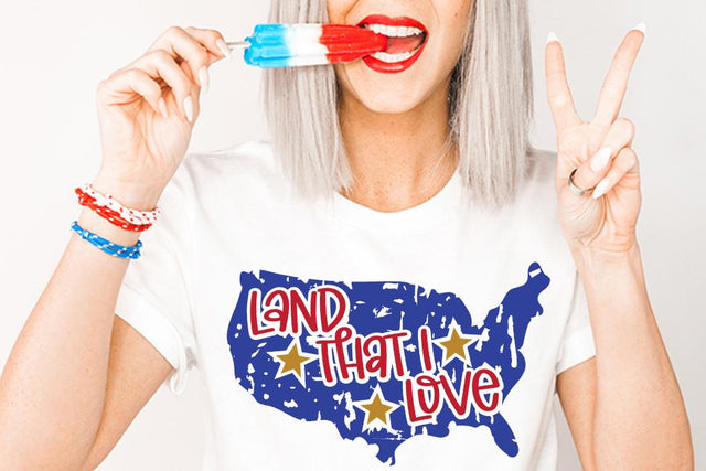 Land That I Love SVG | Patriotic Design | USA SVG DXF PNG JPG SVG So Fontsy Design Shop 
