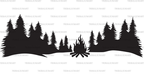 Landscape - camping in the forest SVG TribaliumArtSF 