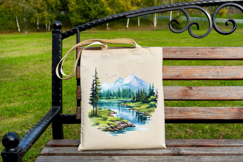 Landscape Forest Lake Clipart Sublimation Regulrcrative 