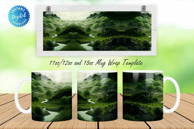 Landscape Green 11, 12 & 15 Oz Mug Sublimation Sublimation Regulrcrative 