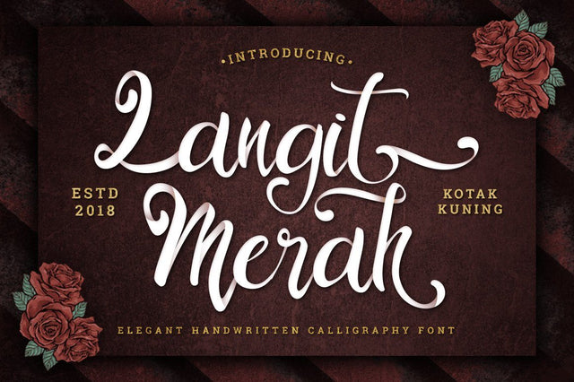 Langit Merah Script Font Kotak Kuning Studio