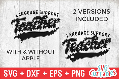 Language Support Teacher svg - Teacher Cut File - Occupation - Swoosh - svg - dxf - eps - png - Silhouette - Cricut - Digital File SVG Svg Cuttables 