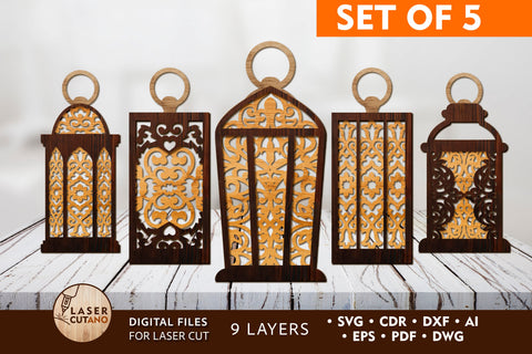 LANTERN Candle Holder Bundle SVG LaserCutano 