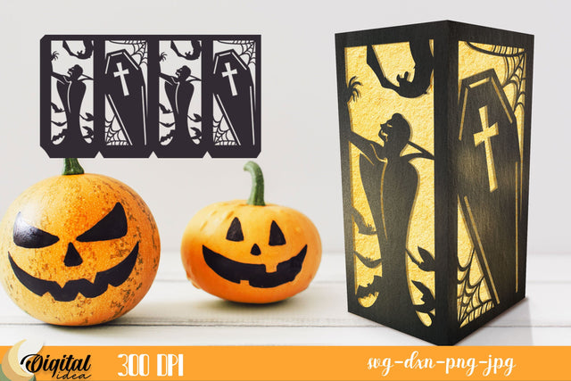 Lantern Halloween 3D Paper. 3D Halloween Decor PaperCut. 3D Paper Evgenyia Guschina 