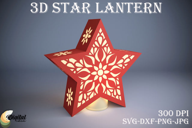 Lantern Laser Cut Design Paper Cut. Star 3D Lantern Paper Cut 3D Paper Evgenyia Guschina 