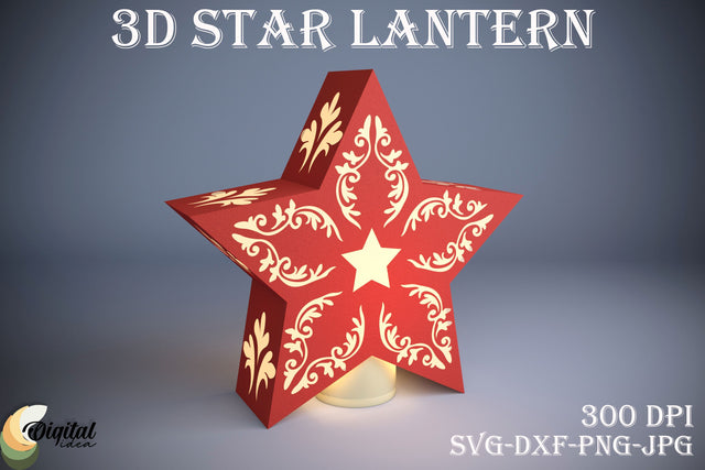 Lantern Laser Cut Design Paper Cut. Star 3D Lantern Paper Cut 3D Paper Evgenyia Guschina 