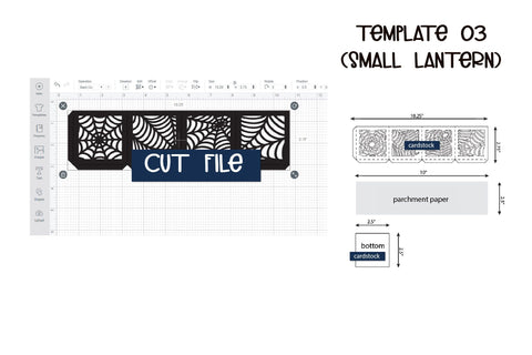 Lantern SVG, 3d SVG Halloween Lantern, 3 Size Templates. 3D Paper Elinorka 