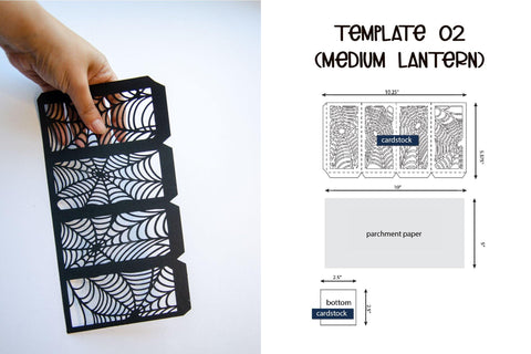 Lantern SVG, 3d SVG Halloween Lantern, 3 Size Templates. 3D Paper Elinorka 