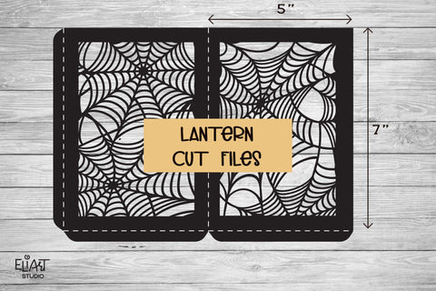 Lantern SVG, 3d SVG Halloween Lantern, Spider Web SVG. 3D Paper Elinorka 