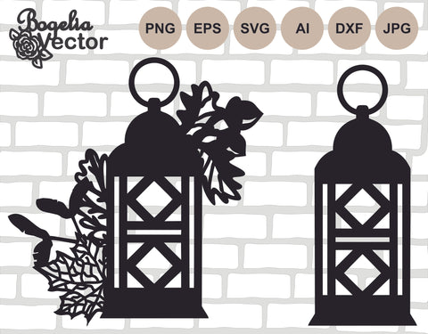 Lantern Svg file Bundle, Fall Cut file, Fall Lamp svg, Halloween, Autumn Leaves, Thanksgiving Outline, Thankfull, Farmhouse, Laser Cut SVG BogeliaVector 