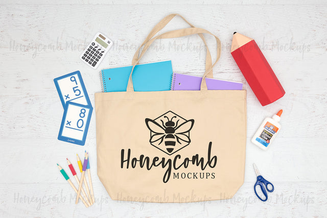 Large Canvas Tote Mockup, Teacher Tote Mockup, School Tote Mockup, EC8001 Oyster Large Canvas Tote Mockup, JPEG Craft Mockup Mock Up Photo Honeycomb Mockups 