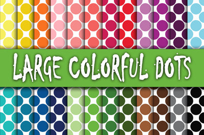 Large Colorful Polka Dots Digital Papers Sublimation Old Market 