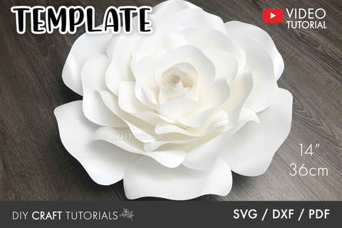 Large Paper Flower Template SVG DIY Craft Tutorials 