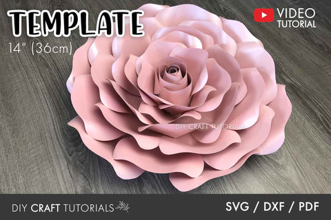 Large Paper Flower Template SVG DIY Craft Tutorials 