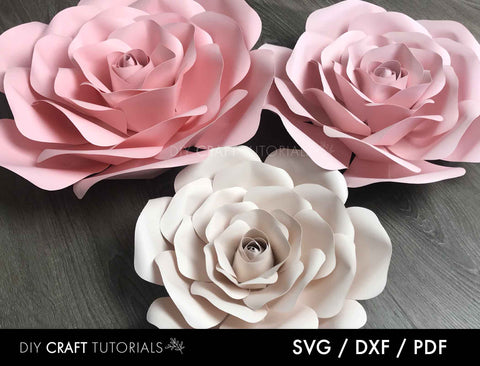 Large Paper Flower Template SVG DIY Craft Tutorials 