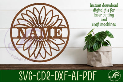 Large realistic Daisy name sign svg laser cut template SVG APInspireddesigns 