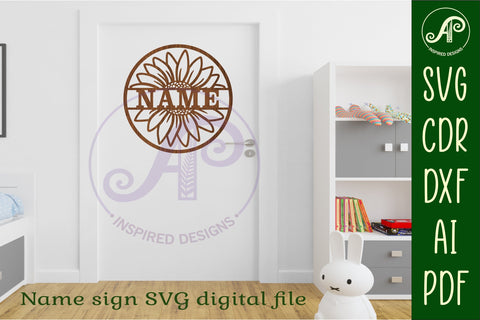 Large realistic Daisy name sign svg laser cut template SVG APInspireddesigns 