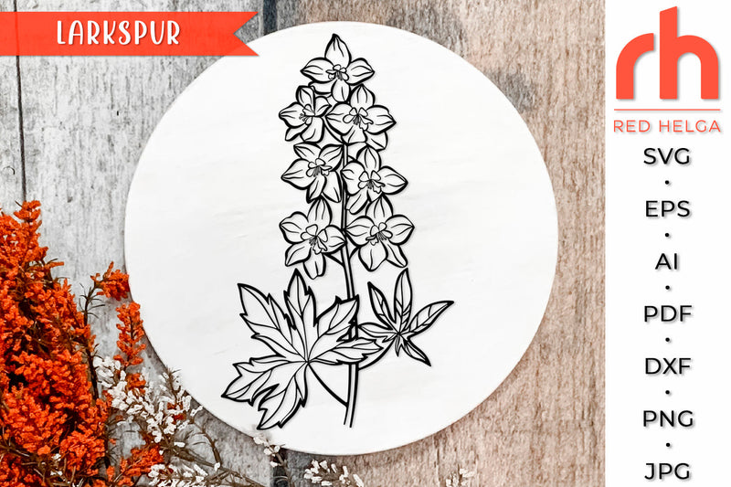 Larkspur SVG - Cancer Flower Cut File SVG RedHelgaArt 