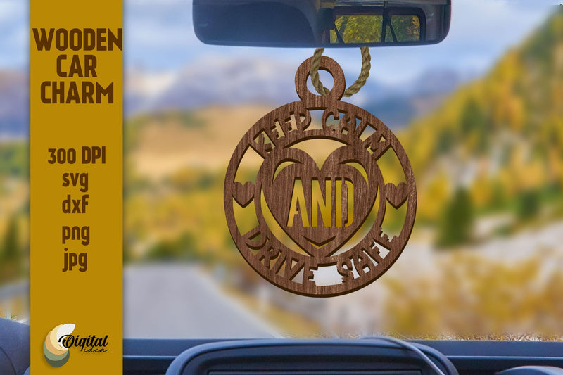 Laser Charms. Wooden Car Charms Laser Cut. Wooden Keychain SVG Evgenyia Guschina 