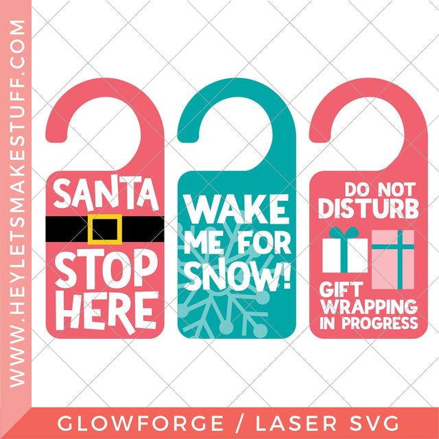 Laser Christmas Door Hangers SVG Hey Let's Make Stuff 