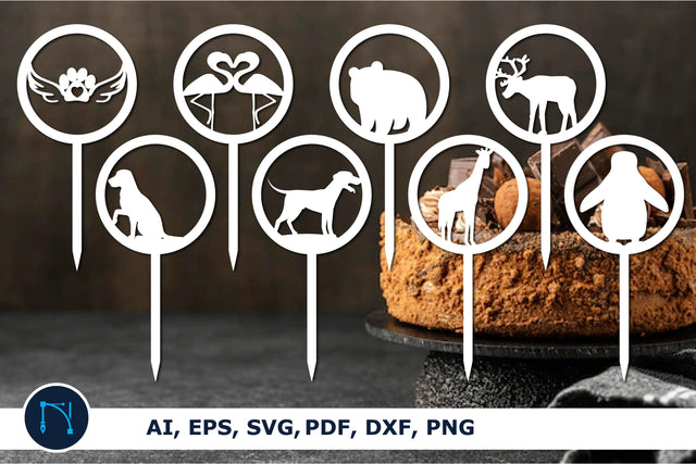 laser cut Animal Cake topper SVG bundle SVG MD JOYNAL ABDIN 
