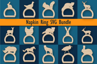 Laser cut Animal Napkin Ring SVG Bundle SVG MD JOYNAL ABDIN 