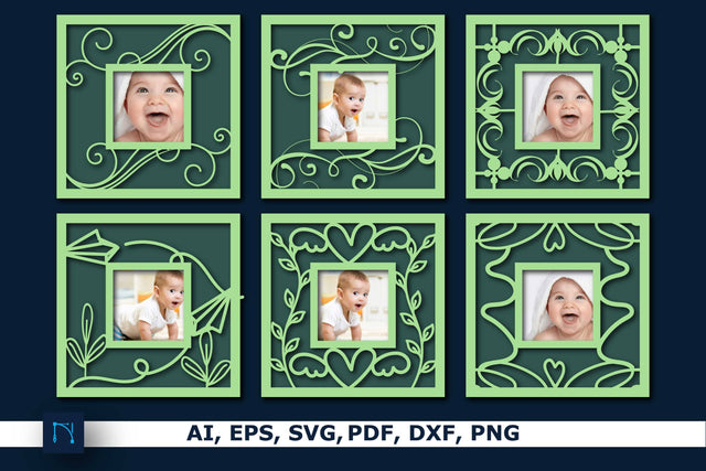 Laser cut Baby Photo Frame SVG Bundle SVG MD JOYNAL ABDIN 