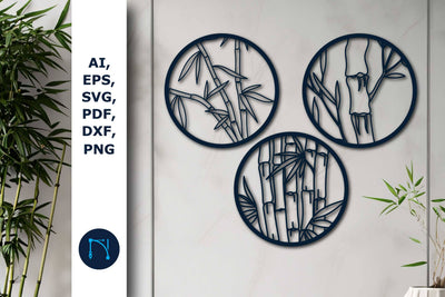 Laser-cut Bamboo Wall Decor SVG Bundle SVG MD JOYNAL ABDIN 