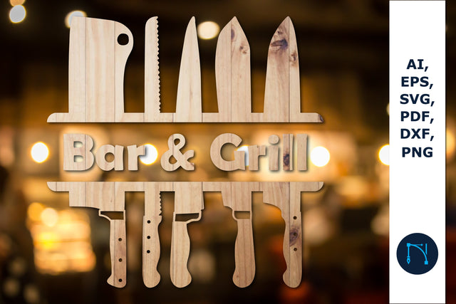 laser cut Bar & Grill Sign SVG cut file SVG MD JOYNAL ABDIN 