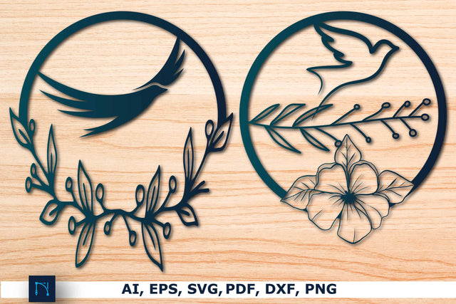 Laser cut Bird Floral Decor SVG Bundle SVG MD JOYNAL ABDIN 