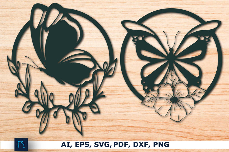 Laser cut Butterfly Floral Decor SVG Bundle SVG MD JOYNAL ABDIN 